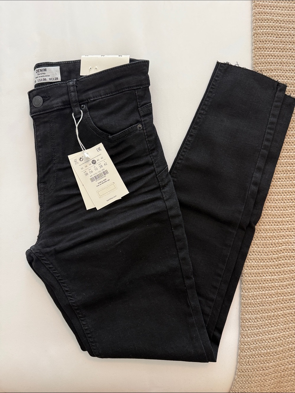 Bershka Black High-Rise Skinny Jeans